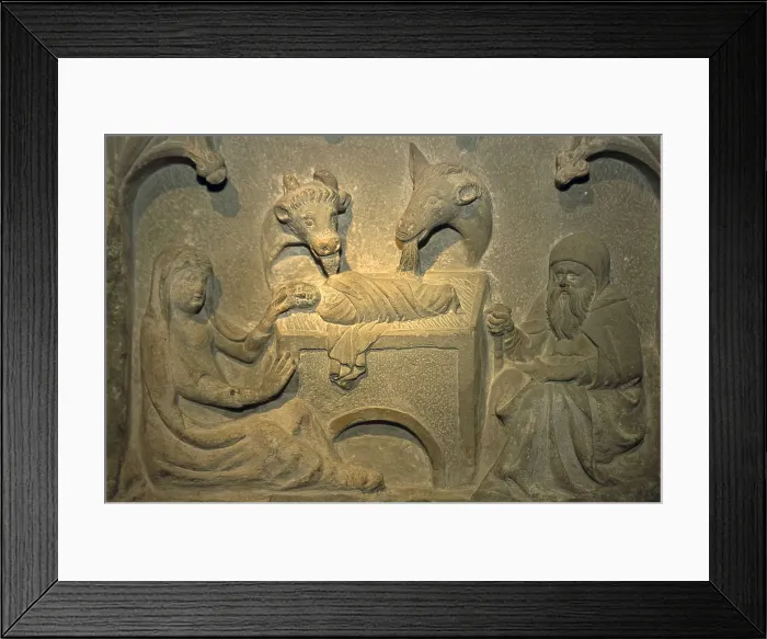 Framed Print : Birth (1360). From the church of Sant Domnec. Gothic art. SPAIN. Cervera. Cervera Museum. AISA / Everett Collection**US SALES ONLY**