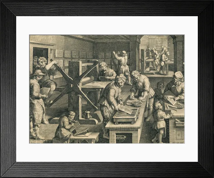 Framed Print : Printing workshop (18th c.). Engraving. AISA / Everett Collection**US SALES ONLY**