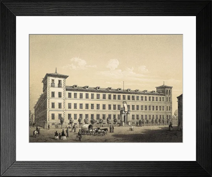 Framed Print : Old Noble Seminar, nowadays Military Hospital. Litography. SPAIN. Madrid. National Library. AISA / Everett Collection**US SALES ONLY**
