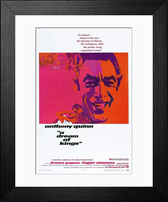 Framed Print : A DREAM OF KINGS, US poster, Anthony Quinn, 1969