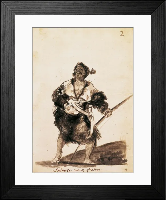 Framed Print : GOYA Y LUCIENTES, Francisco de (1746-1828). Less Savage than Others. Drawing. SPAIN. Madrid. Prado Museum. AISA / Everett Collection**US SALES ONLY**