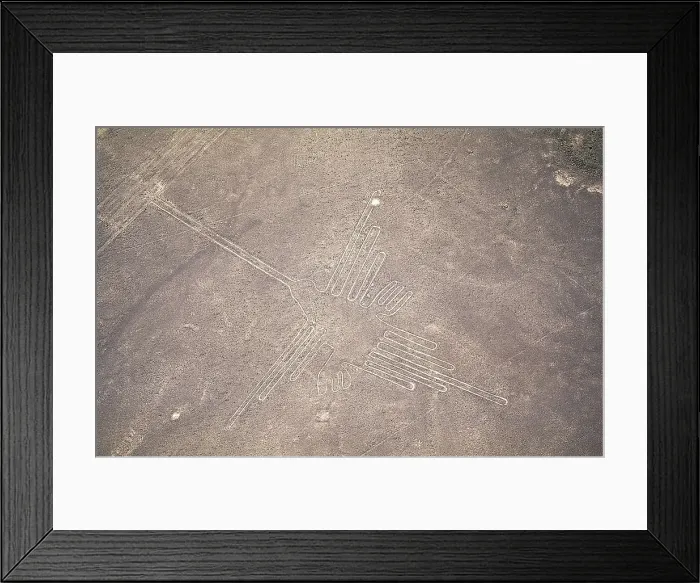 Framed Print : PERU. ICA. Palpa-Nazca Lines. Ceremonial and ritual geoglyphs (200-700 AD). Detalle of hummingbird. Nazca art. AISA / Everett Collection**US SALES ONLY**