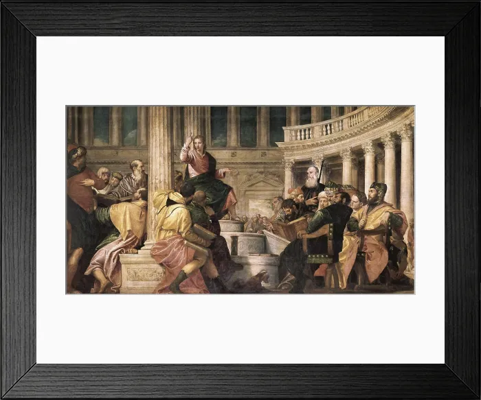 Framed Print : VERONESE, Paolo Caliari, called Paolo (1528-1588). Christ with the Doctors in the Temple. 1548. Renaissance art. Cinquecento. Oil on canvas. SPAIN. Madrid. Prado Museum Framed Print : VERONESE, Paolo Caliari, called Paolo (1528-1588). Christ with the Doctors in the Temple. 1548. Renaissance art. Cinquecento. Oil on canvas. SPAIN. Madrid. Prado Museum