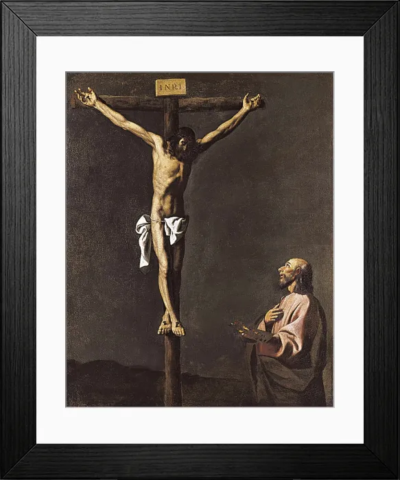 Framed Print : ZURBARAN, Francisco de (1598-1664). Saint Luke as a Painter Before Christ on the Cross. 1638. Baroque art. Oil on canvas. SPAIN. Madrid. Prado Museum Framed Print : ZURBARAN, Francisco de (1598-1664). Saint Luke as a Painter Before Christ on the Cross. 1638. Baroque art. Oil on canvas. SPAIN. Madrid. Prado Museum