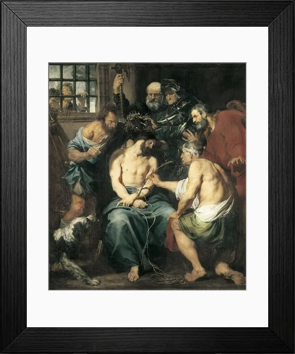Framed Print : VAN DYCK, Sir Anthony (1599-1641). The Crowning with Thorns. 1618. Van Dyck offered this as a gift to Rubens