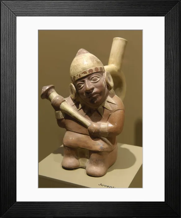 Framed Print : Ceramics depicting the stages of life (3rd c. AD). Youth. Moche or Mochica Art. PERU. Sipn. Royal Tombs of Sipn Museum. AISA / Everett Collection**US SALES ONLY**