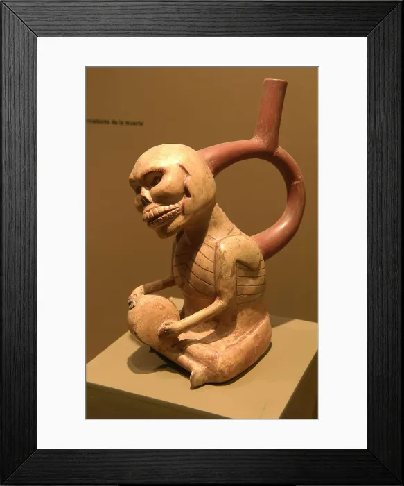 Framed Print : Ceramics depicting the stages of life (3rd c. AD). Death. Moche or Mochica Art. PERU. Sipn. Royal Tombs of Sipn Museum. AISA / Everett Collection**US SALES ONLY**