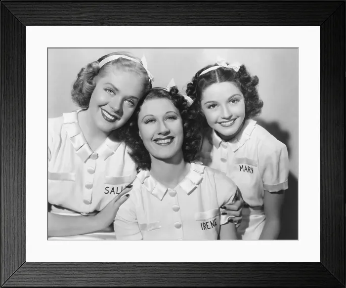 Framed Print : SALLY, IRENE AND MARY, from left: Alice Faye, Joan Davis, Marjorie Weaver, 1938, TM & Copyright 20th Century Fox Film Corp. / courtesy Everett Collection Framed Print : SALLY, IRENE AND MARY, from left: Alice Faye, Joan Davis, Marjorie Weaver, 1938, TM & Copyright 20th Century Fox Film Corp. / courtesy Everett Collection