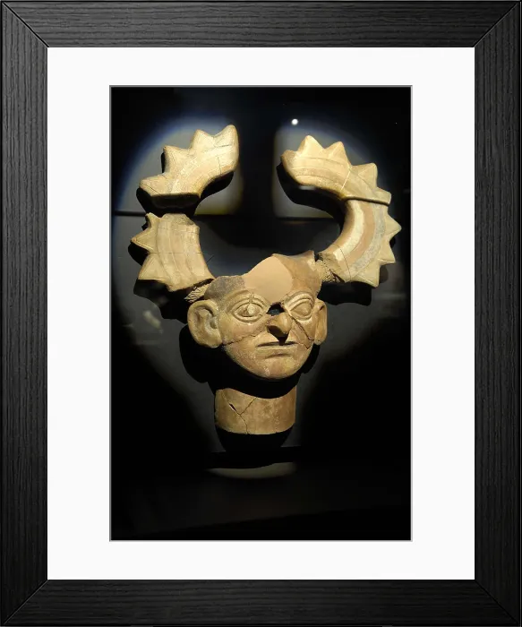 Framed Print : Mask (3rd c. AD). Moche or Mochica Art. PERU. Sipn. Royal Tombs of Sipn Museum. AISA / Everett Collection**US SALES ONLY** Framed Print : Mask (3rd c. AD). Moche or Mochica Art. PERU. Sipn. Royal Tombs of Sipn Museum. AISA / Everett Collection**US SALES ONLY**