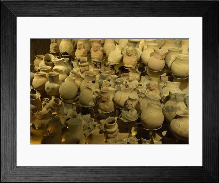 Framed Print : Ceramic remains (3rd c. AD). Moche or Mochica Art. PERU. Sipn. Royal Tombs of Sipn Museum. AISA / Everett Collection**US SALES ONLY**