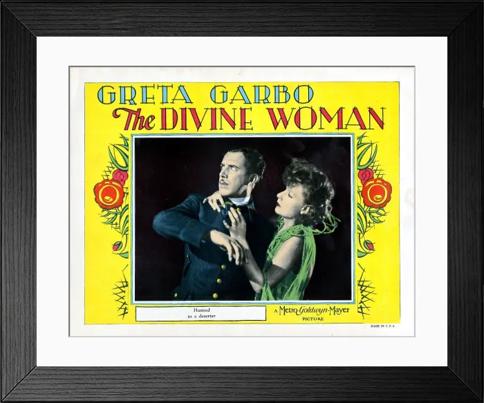 Framed Print : THE DIVINE WOMAN, lobbycard, from left: Lars Hanson, Greta Garbo, 1928