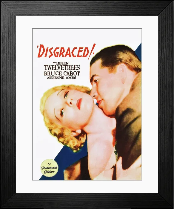 Framed Print : DISGRACED!, Helen Twelvetrees, Bruce Cabot on midget window card, 1933