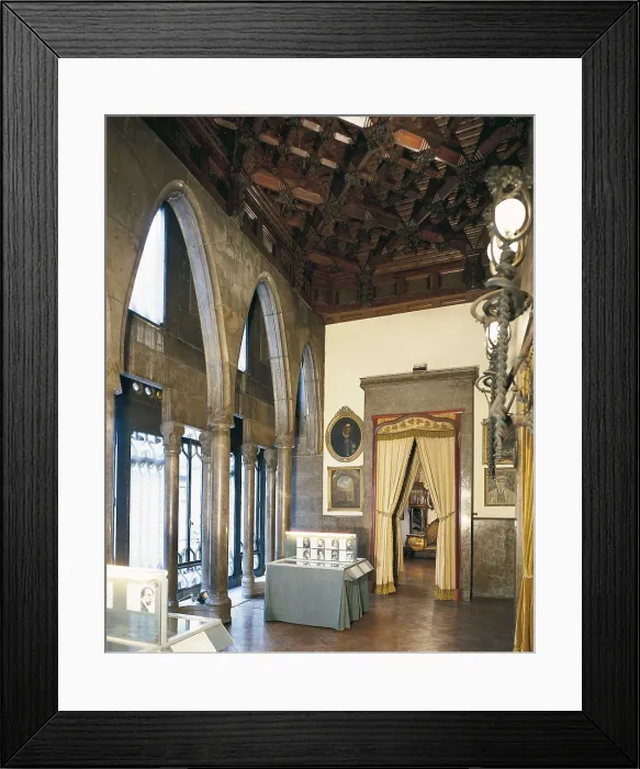 Framed Print : GAUDI i CORNET, Antoni (1852-1926). Guell Palace. 1885-1890. SPAIN. Barcelona. Gell Palace. Hall from the first floor. Modernism. Architecture