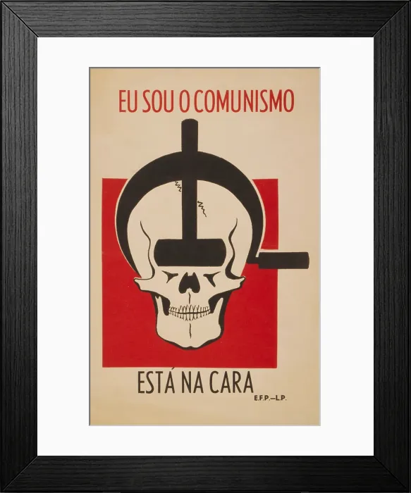 Framed Print : I AM COMMUNISM, IT IS IN THE FACE. Spanish Civil War poster presenting Nationalist, pro-Franco propaganda Framed Print : I AM COMMUNISM, IT IS IN THE FACE. Spanish Civil War poster presenting Nationalist, pro-Franco propaganda