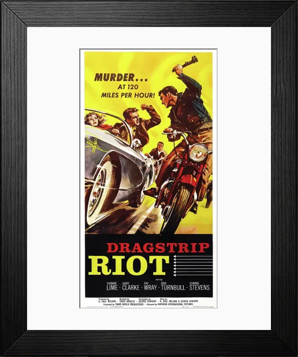 Framed Print : DRAGSTRIP RIOT, US poster art, 1958 Framed Print : DRAGSTRIP RIOT, US poster art, 1958