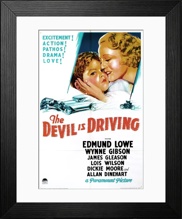 Framed Print : THE DEVIL IS DRIVING, from left, Dickie Moore, Wynne Gibson, 1932 Framed Print : THE DEVIL IS DRIVING, from left, Dickie Moore, Wynne Gibson, 1932