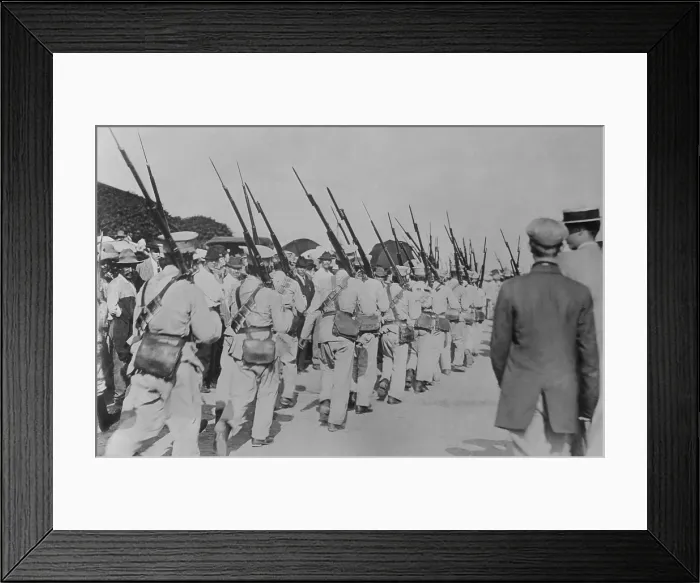 Framed Print : Mexican Federal troops marching into the Battle of Torreon, Sept. 29-Oct. 1, 1913