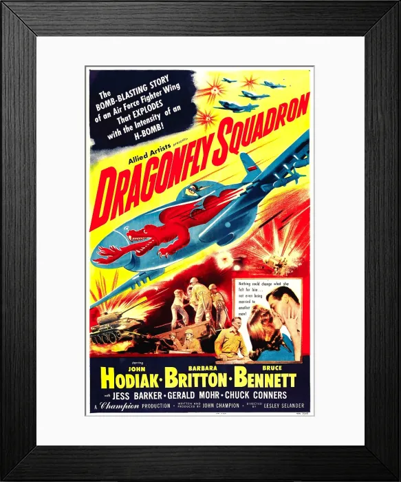 Framed Print : DRAGONFLY SQUADRON, bottom from left: Bruce Bennett, Barbara Britton, John Hodiak, 1954 Framed Print : DRAGONFLY SQUADRON, bottom from left: Bruce Bennett, Barbara Britton, John Hodiak, 1954