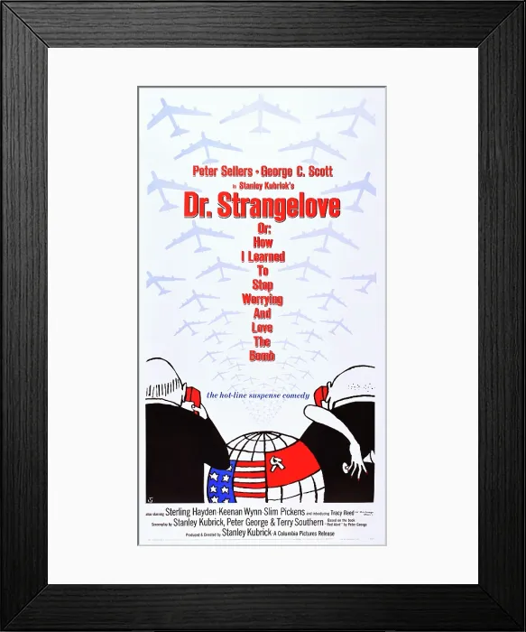 Framed Print : DR. STRANGELOVE, (aka DR. STRANGELOVE OR: HOW I LEARNED TO STOP WORRYING AND LOVE THE BOMB), US poster art, 1964