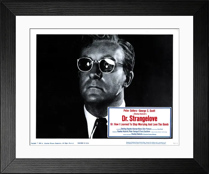 Framed Print : DR. STRANGELOVE, (aka DR. STRANGELOVE OR: HOW I LEARNED TO STOP WORRYING AND LOVE THE BOMB), Peter Sellers, 1964 Framed Print : DR. STRANGELOVE, (aka DR. STRANGELOVE OR: HOW I LEARNED TO STOP WORRYING AND LOVE THE BOMB), Peter Sellers, 1964