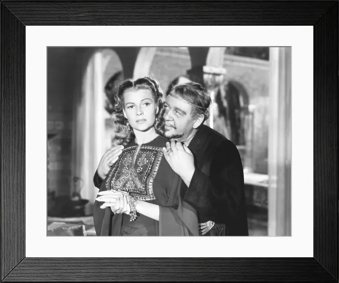 Framed Print : SALOME, from left: Rita Hayworth, Charles Laughton, 1953 Framed Print : SALOME, from left: Rita Hayworth, Charles Laughton, 1953
