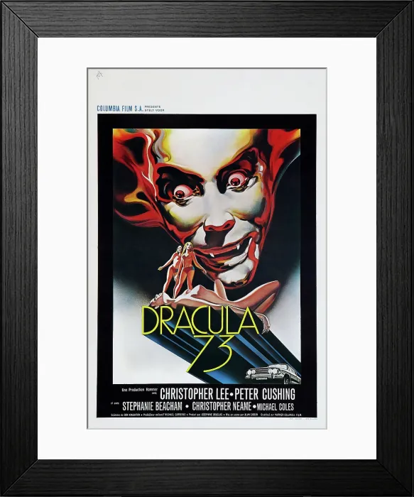 Framed Print : DRACULA TODAY, (aka DRACULA A.D. 1972, aka DRACULA 73), Christopher Lee on UK poster art, 1972 Framed Print : DRACULA TODAY, (aka DRACULA A.D. 1972, aka DRACULA 73), Christopher Lee on UK poster art, 1972