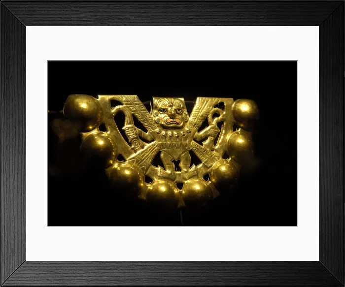 Framed Print : Golden ritual rattle for the waist (3rd c. AD). Moche or Mochica Art. PERU. Sipn. Royal Tombs of Sipn Museum. AISA / Everett Collection**US SALES ONLY** Framed Print : Golden ritual rattle for the waist (3rd c. AD). Moche or Mochica Art. PERU. Sipn. Royal Tombs of Sipn Museum. AISA / Everett Collection**US SALES ONLY**