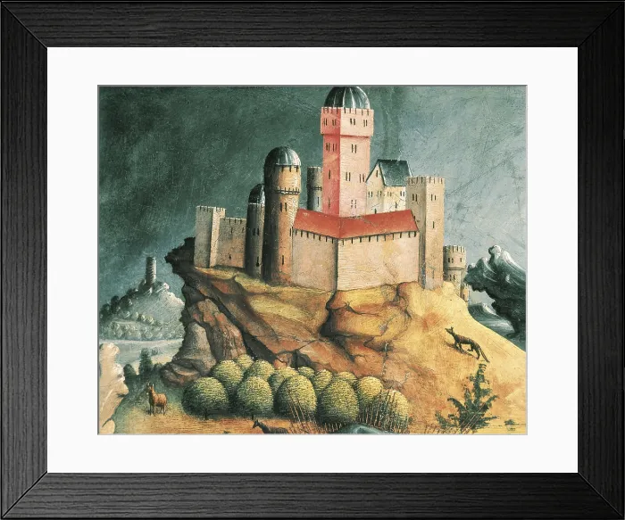 Framed Print : GALLEGO, Fernando (1440-1507). Piet with Two Donors. ca. 1470. Upper detail depicting Jerusalem. Renaissance art. Tempera on wood. SPAIN. Madrid. Prado Museum Framed Print : GALLEGO, Fernando (1440-1507). Piet with Two Donors. ca. 1470. Upper detail depicting Jerusalem. Renaissance art. Tempera on wood. SPAIN. Madrid. Prado Museum