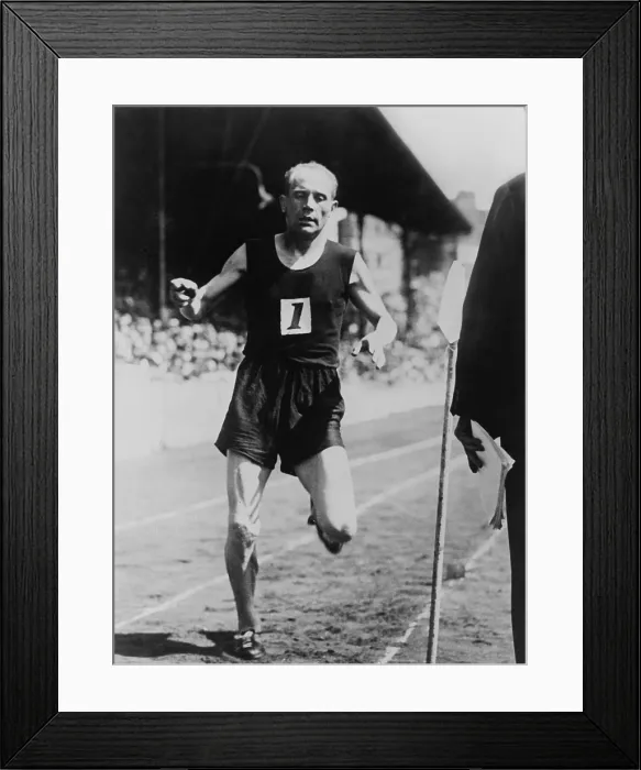 Framed Print : Paavo Nurmi, winning the six-mile race at the international track meet at Stamford Bridge, London, June 10, 1930 Framed Print : Paavo Nurmi, winning the six-mile race at the international track meet at Stamford Bridge, London, June 10, 1930