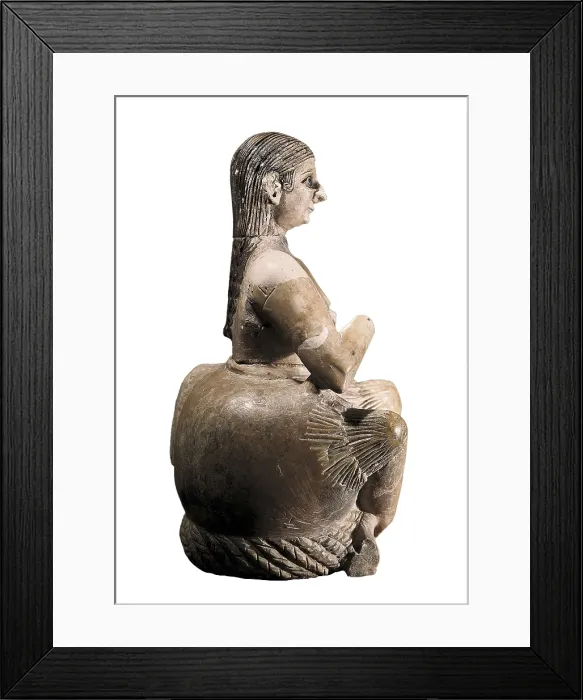 Framed Print : Ur-Nia, great singer of the king. 3rd mil. BC. Alabaster. Sumerian art. Sculpture. SYRIA. Damascus. Archaeological Museum. Proc: SYRIA. Mari