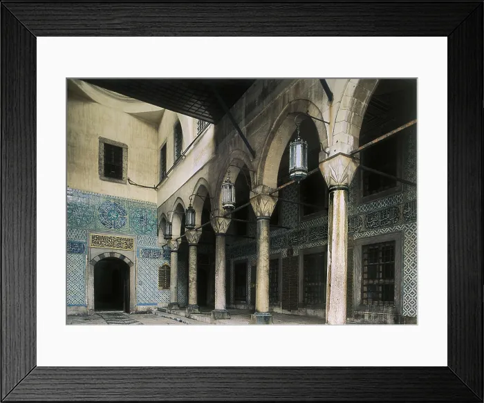 Framed Print : Topkapi Palace. 1475-1478. TURKEY. Istanbul. Topkapi Saray Palace. Rooms of the harem, built by Soleiman the Magnificent. Ottoman art. Architecture Framed Print : Topkapi Palace. 1475-1478. TURKEY. Istanbul. Topkapi Saray Palace. Rooms of the harem, built by Soleiman the Magnificent. Ottoman art. Architecture