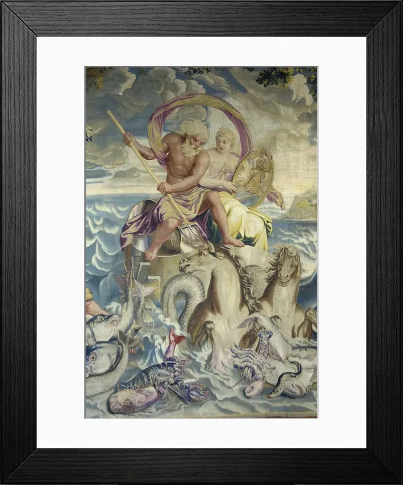 Framed Print : FRANCE. Pau. Castle. Triton or Neptune represented on a tapestry. Tapestry. AISA / Everett Collection**US SALES ONLY** Framed Print : FRANCE. Pau. Castle. Triton or Neptune represented on a tapestry. Tapestry. AISA / Everett Collection**US SALES ONLY**