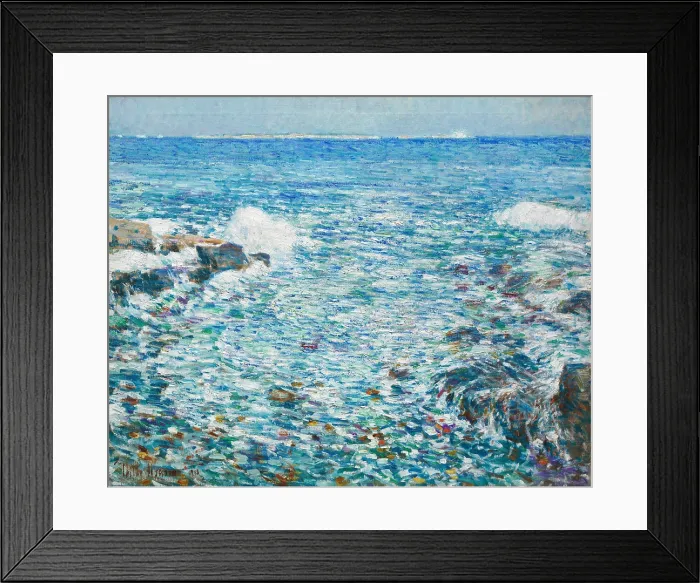 Framed Print : SURF, ISLES OF SHOALS, by Childe Hassam, 1913, American painting, oil on canvas