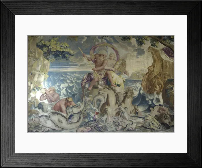 Framed Print : FRANCE. Pau. Castle. Triton or Neptune represented on a tapestry. Tapestry. AISA / Everett Collection**US SALES ONLY**