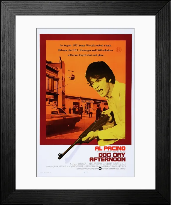 Framed Print : DOG DAY AFTERNOON, US poster art, Al Pacino, 1975 Framed Print : DOG DAY AFTERNOON, US poster art, Al Pacino, 1975
