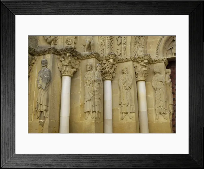 Framed Print : Church of Sainte-Foy de Morlas. 11th c. FRANCE. Morlas. Detail of the portico. Romanesque art. Architecture. AISA / Everett Collection**US SALES ONLY**