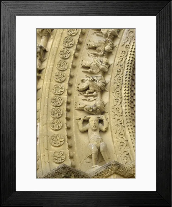 Framed Print : Church of Sainte-Foy de Morlas. 11th c. FRANCE. Morlas. Detail of the portico. Romanesque art. Architecture. AISA / Everett Collection**US SALES ONLY**