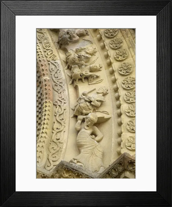 Framed Print : Church of Sainte-Foy de Morlas. 11th c. FRANCE. Morlas. Detail of the portico. Romanesque art. Architecture. AISA / Everett Collection**US SALES ONLY**