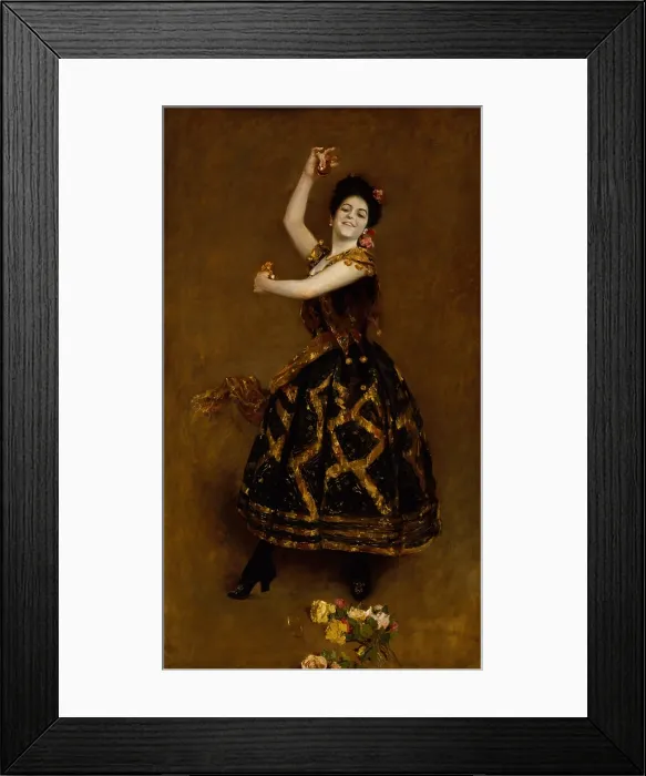 Framed Print : CARMENCITA, by William Merritt Chase, 1890, American painting, oil on canvas. The famous Spanish dancer made her New York debut in 1889 at Niblo's Garden