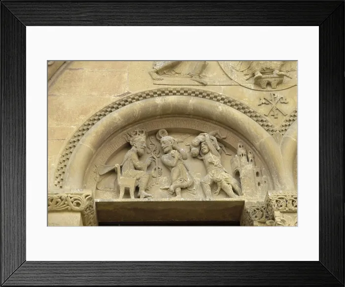 Framed Print : Church of Sainte-Foy de Morlas. 11th c. FRANCE. Morlas. Detail of the portico. Romanesque art. Architecture. AISA / Everett Collection**US SALES ONLY**