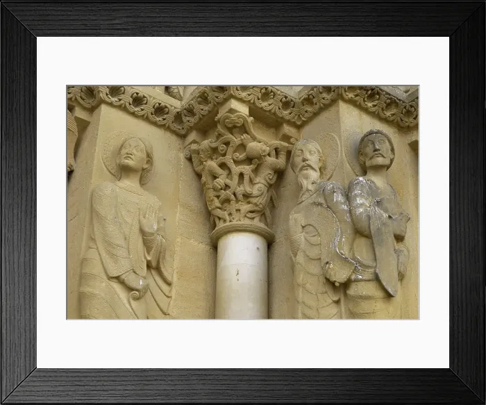 Framed Print : Church of Sainte-Foy de Morlas. 11th c. FRANCE. Morlas. Detail of the portico. Romanesque art. Architecture. AISA / Everett Collection**US SALES ONLY**