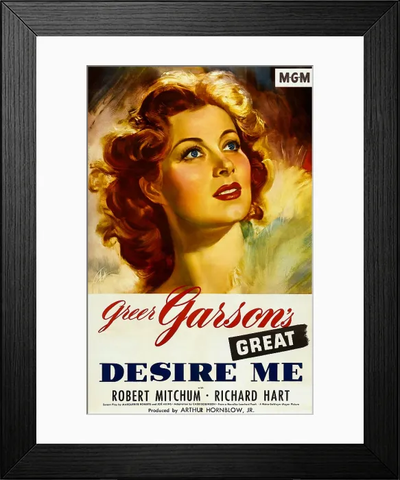 Framed Print : DESIRE ME, Greer Garson on 1-sheet poster art, 1947