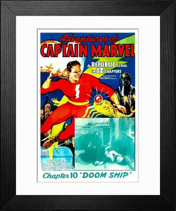 Framed Print : THE ADVENTURES OF CAPTAIN MARVEL, left: Tom Tyler in Chapter 10: Doom Ship, 1940