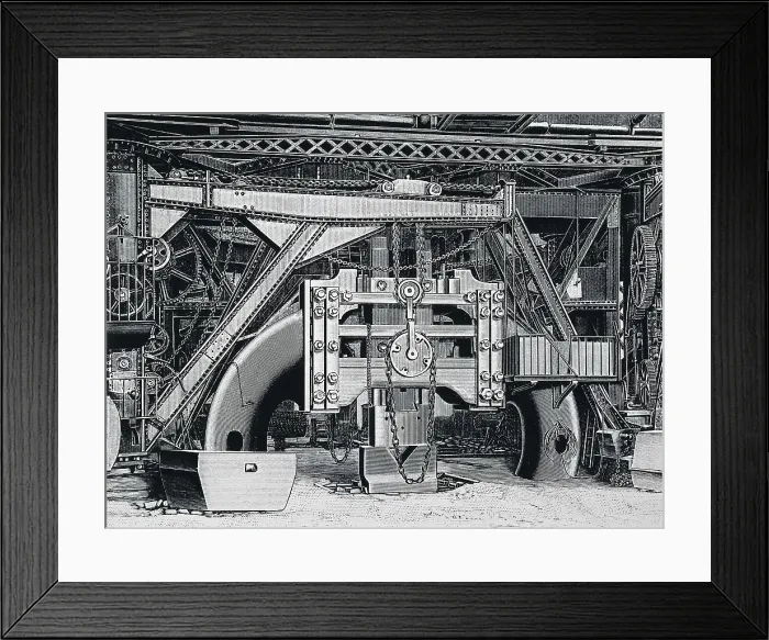 Framed Print : GERMANY. Essen. Alemania (c.1840). Industrial Revolution. The first block hammer of the Krupp Company. Engraving. AISA / Everett Collection**US SALES ONLY** Framed Print : GERMANY. Essen. Alemania (c.1840). Industrial Revolution. The first block hammer of the Krupp Company. Engraving. AISA / Everett Collection**US SALES ONLY**