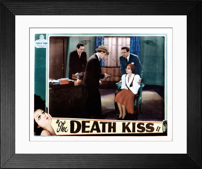Framed Print : THE DEATH KISS, lobbycard, from left: Bela Lugosi, John Wray, David Manners, Adrianne Ames, 1932