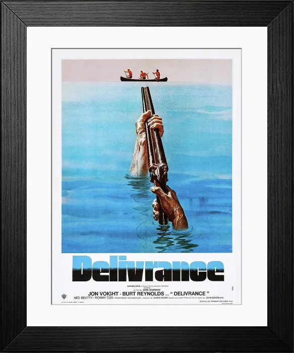 Framed Print : DELIVERANCE, (aka DELIVRANCE), French Canadian poster art, 1972 Framed Print : DELIVERANCE, (aka DELIVRANCE), French Canadian poster art, 1972
