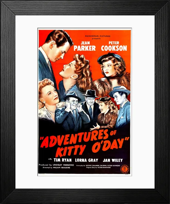 Framed Print : ADVENTURES OF KITTY O'DAY, US poster, top from left: Peter Cookson, Jean Parker, Lorna Gray, 1945 Framed Print : ADVENTURES OF KITTY O'DAY, US poster, top from left: Peter Cookson, Jean Parker, Lorna Gray, 1945