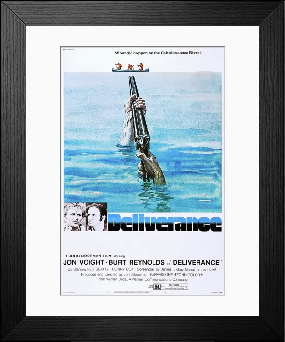Framed Print : DELIVERANCE, US poster art, from left: Jon Voight, Burt Reynolds, 1972