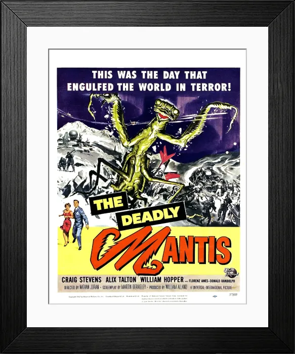 Framed Print : THE DEADLY MANTIS, bottom from left: Alix Talton, Craig Stevens, 1957 Framed Print : THE DEADLY MANTIS, bottom from left: Alix Talton, Craig Stevens, 1957