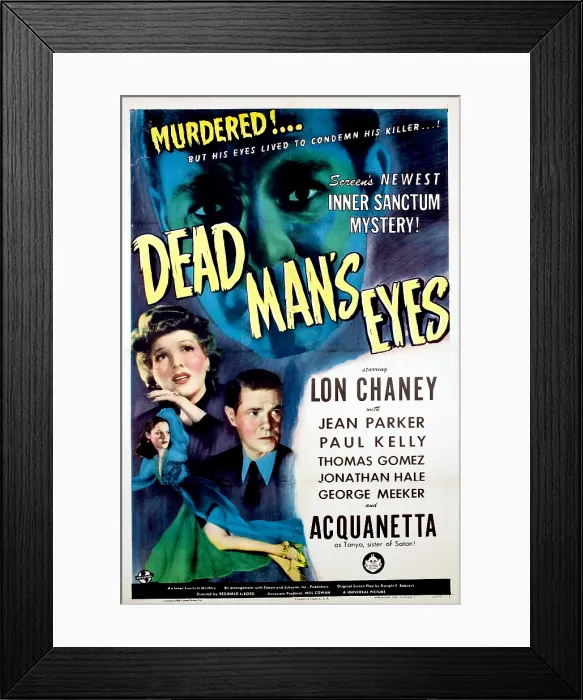 Framed Print : DEAD MAN'S EYES, (clockwise from bottom left) Acquanetta, Jean Parker, Lon Chaney Jr. Paul Kelly, 1944